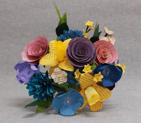 paper flowers made from recycled paper