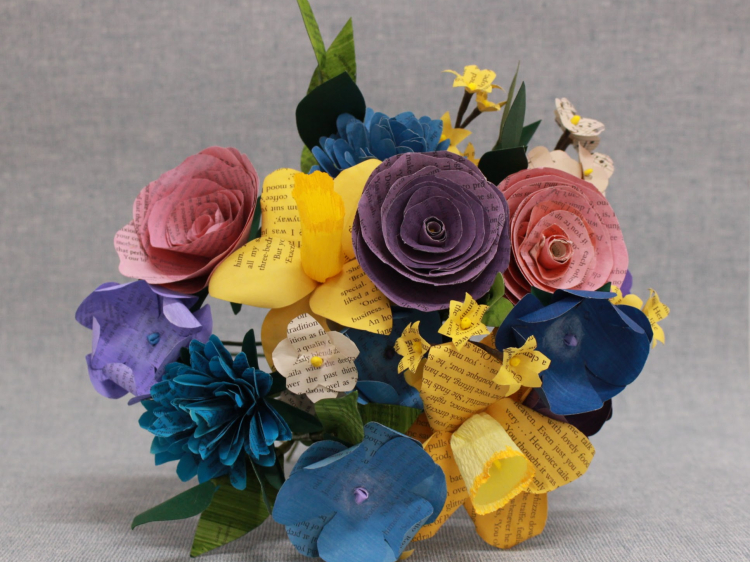 paper flowers made from recycled paper